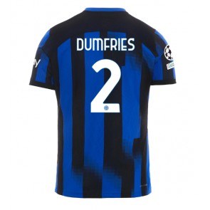 Inter Milan Denzel Dumfries #2 Replika Hjemmebanetrøje 2023-24 Kortærmet